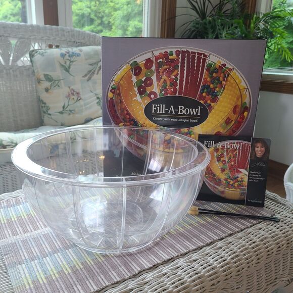 Vintage Fill-A-Bowl Clear Acrylic Party Centerpiece - Create A Unique Design - Picture 2 of 10